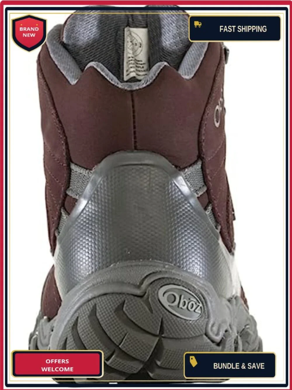 Waterproof Mid Hiking Boots with EVA Insole and Rubber Sole